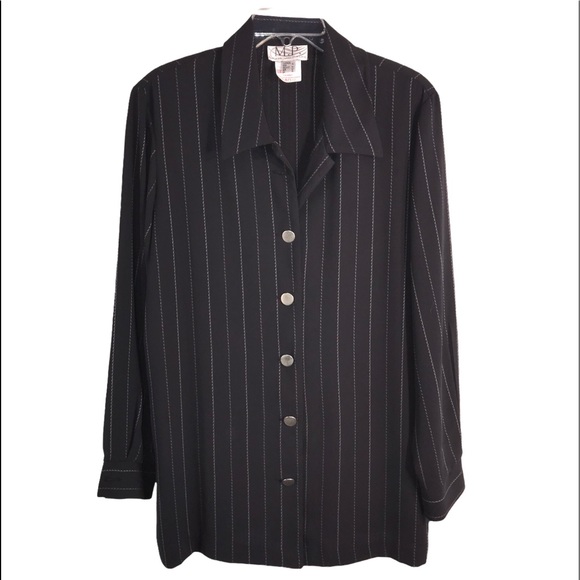 Vintage Pinstripes Classy Tunic Length Shirt - Picture 9 of 9